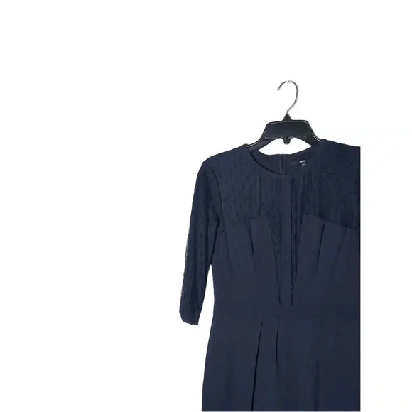 1788. BOSS BY HUGO BOSS KNEE LENGTH COCKTAIL/SEMI‎ FORMAL DRESS NAVY BLUE COLOR - Picture 3 of 9